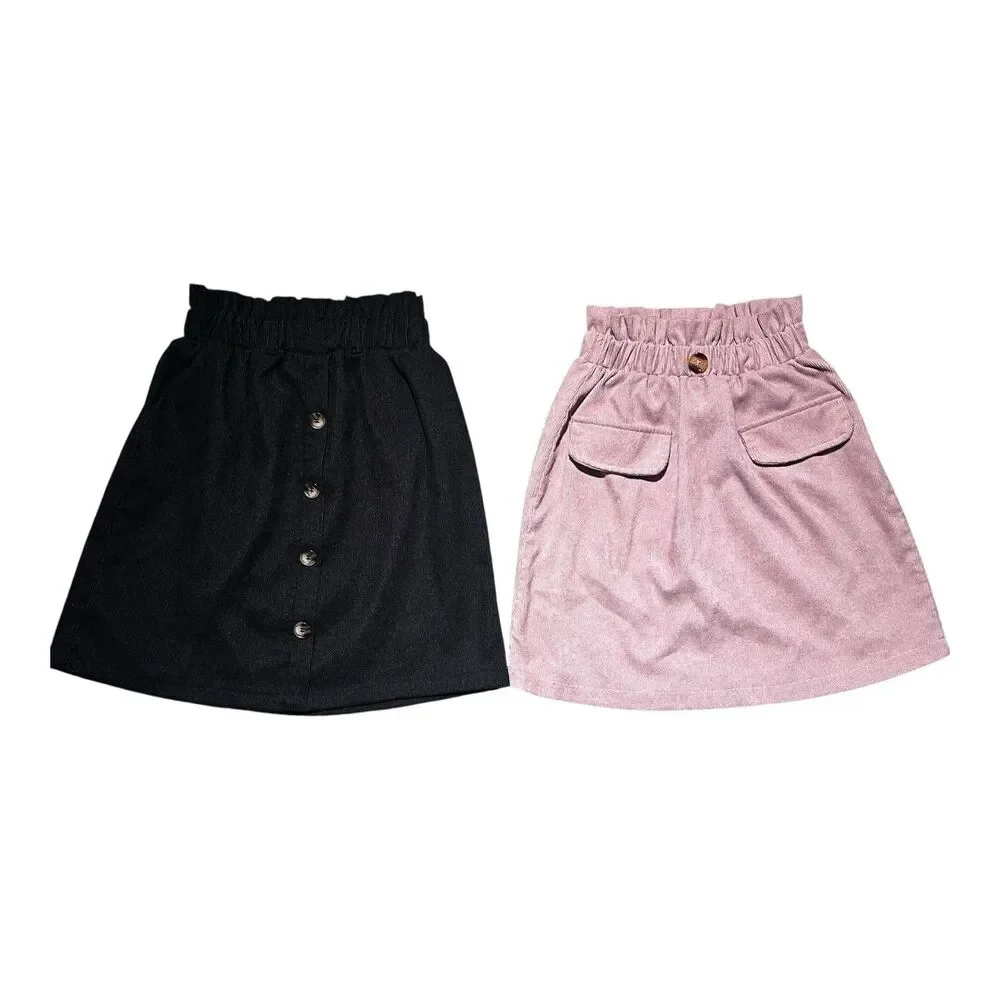 Shein Girls Size 8 Lot – Skirts and Dress Pink Overalls black corduroy